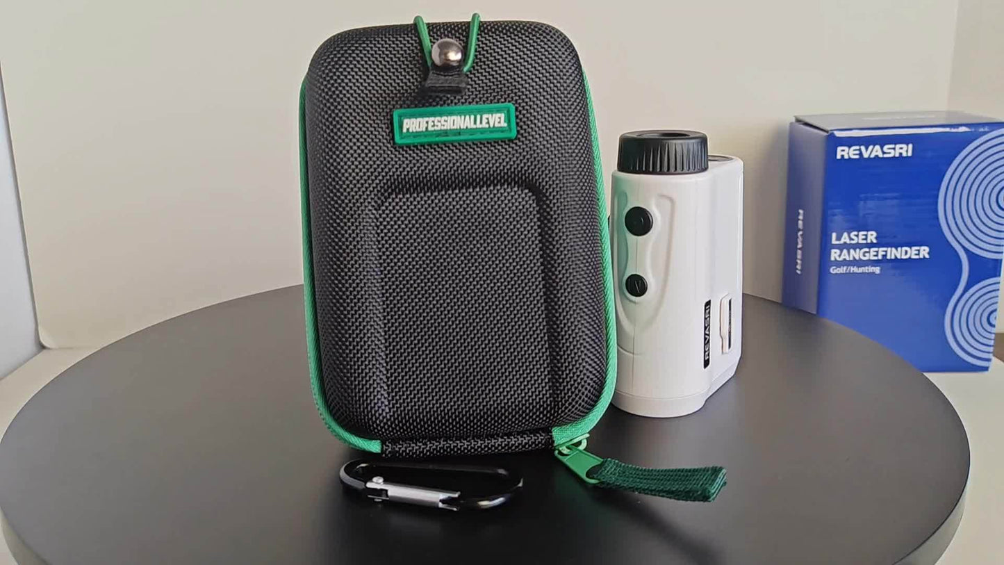 REVASRI Tournament-Legal Golf Rangefinder with Slope & Pin Lock Vibration, 914.4 meter Laser Distance Measurement, USB Rechargeable Battery, M/Yard Switching, for Professional Players & Beginners - White