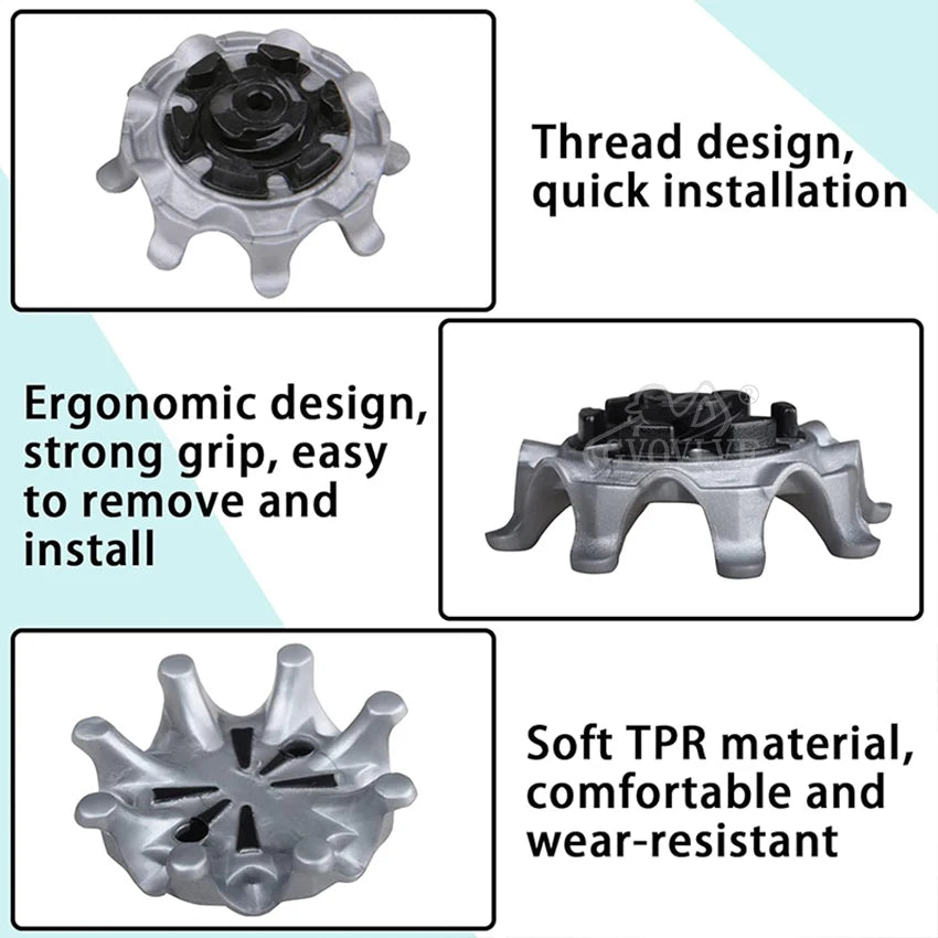 14pc Replacement Golf Shoe spikes Easy Install Grey Black