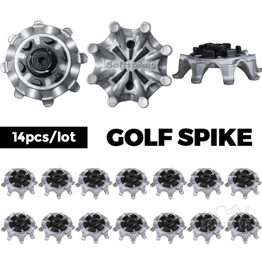 14pc Replacement Golf Shoe spikes Easy Install Grey Black