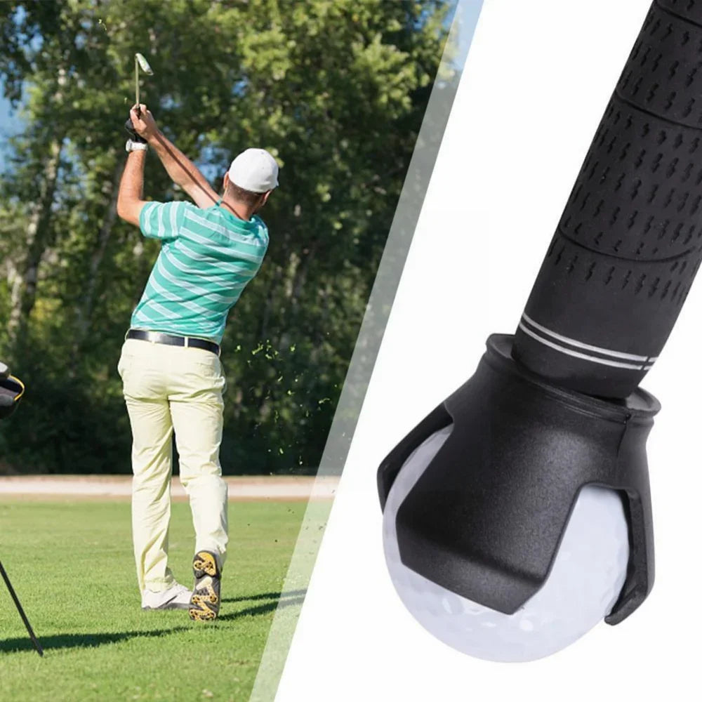 Golf ball picker. Retrieve ball easily using any golf club