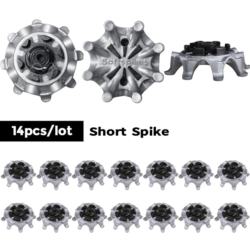 14pc Replacement Golf Shoe spikes Easy Install  Grey Black