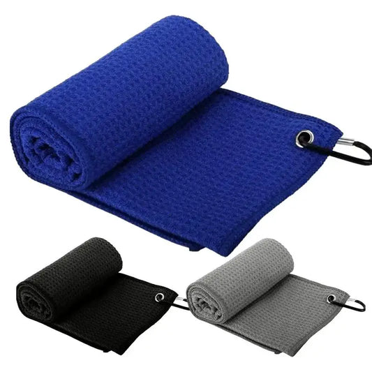 Golf Towel Microfiber Fabric For Golf lovers Soft Absorbent Golf Club Cleaner Rag Clip Golf Accessories Golf Club Cleaning Towel