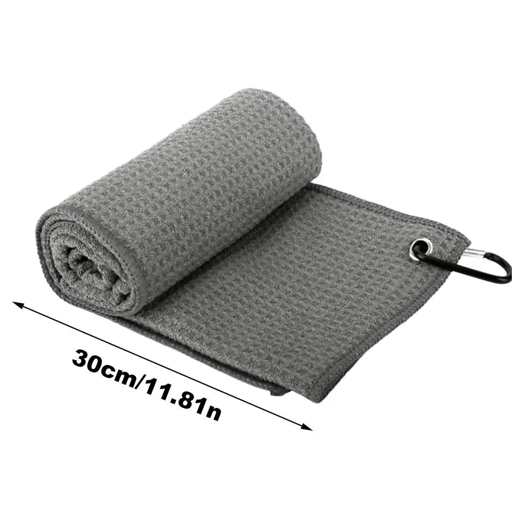 Golf Towel Microfiber Fabric For Golf lovers Soft Absorbent Golf Club Cleaner Rag Clip Golf Accessories Golf Club Cleaning Towel