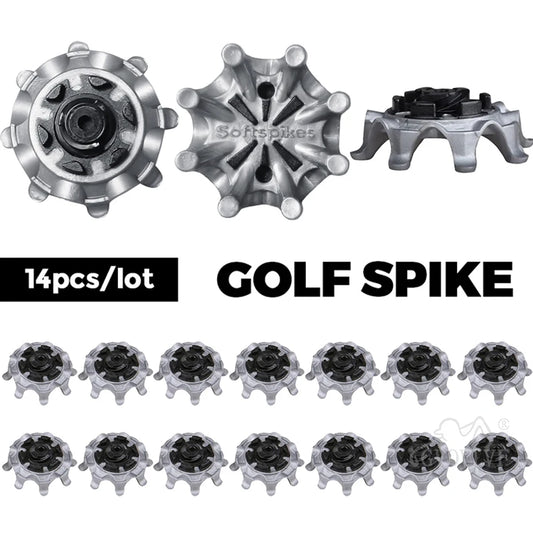 14pc Replacement Golf Shoe spikes Easy Install  Grey Black