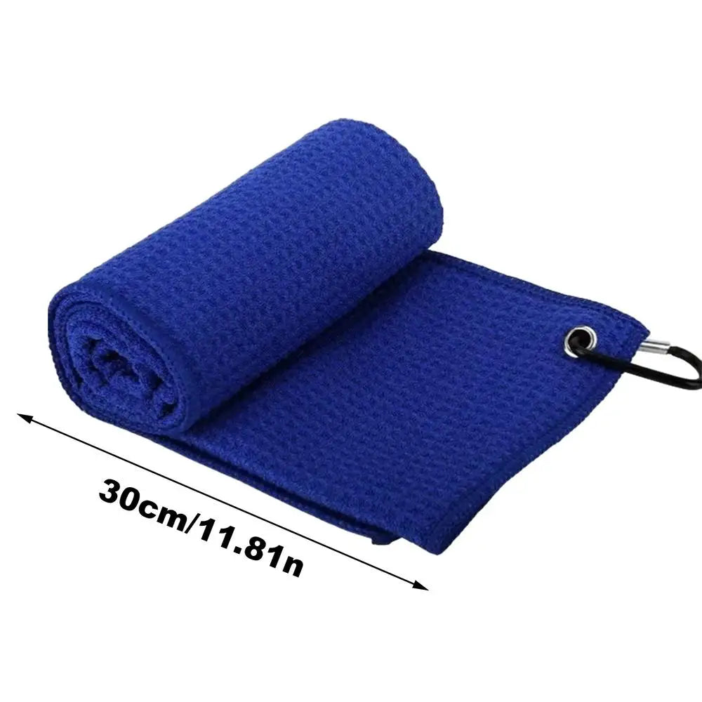 Golf Towel Microfiber Fabric For Golf lovers Soft Absorbent Golf Club Cleaner Rag Clip Golf Accessories Golf Club Cleaning Towel