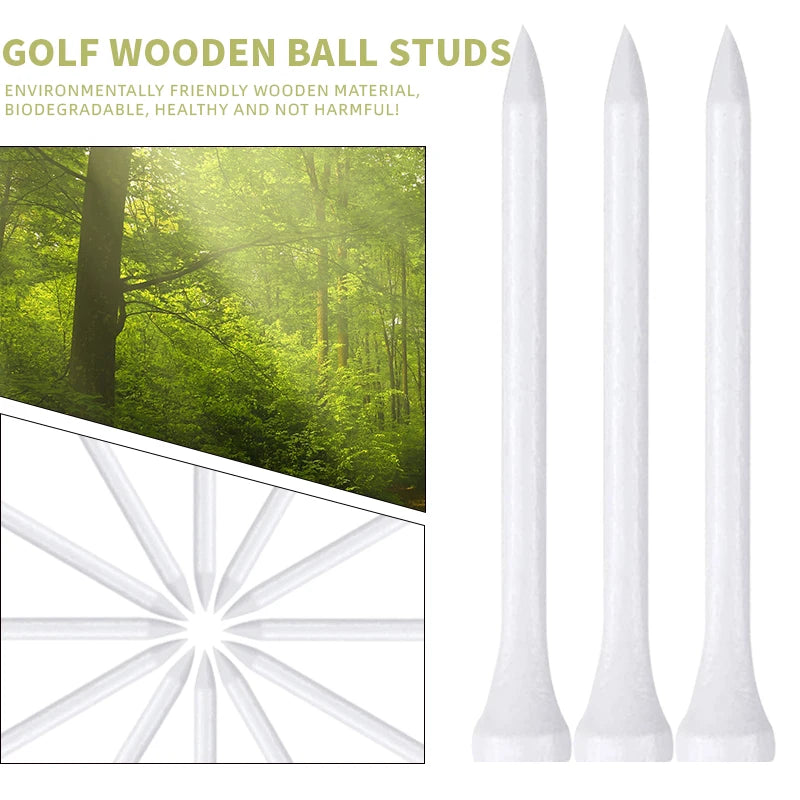 100pcs 3-1/4" Golf Wooden Golf Tees